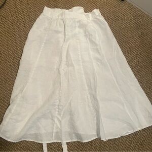 White linen wrap skirt